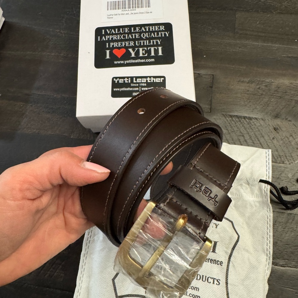 NEW Yeti Men's Genuine Leather
Brown Belt, Size 44